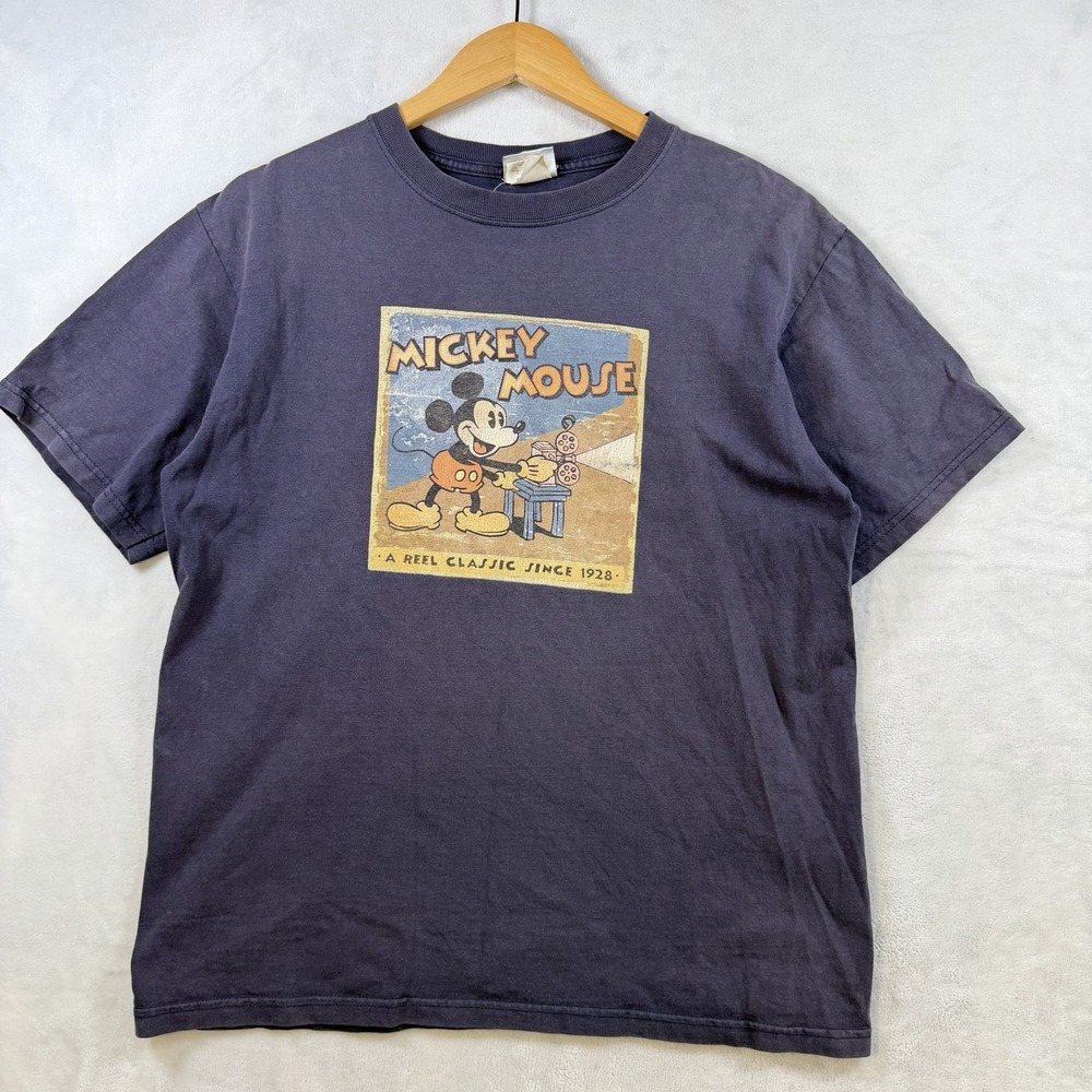 Vintage 90s Disney Mickey Mouse Reel Classic T-Shirt Men's Size Medium - Faded